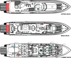 Deckplan Superyacht Sunseeker 105 M/Y BABY